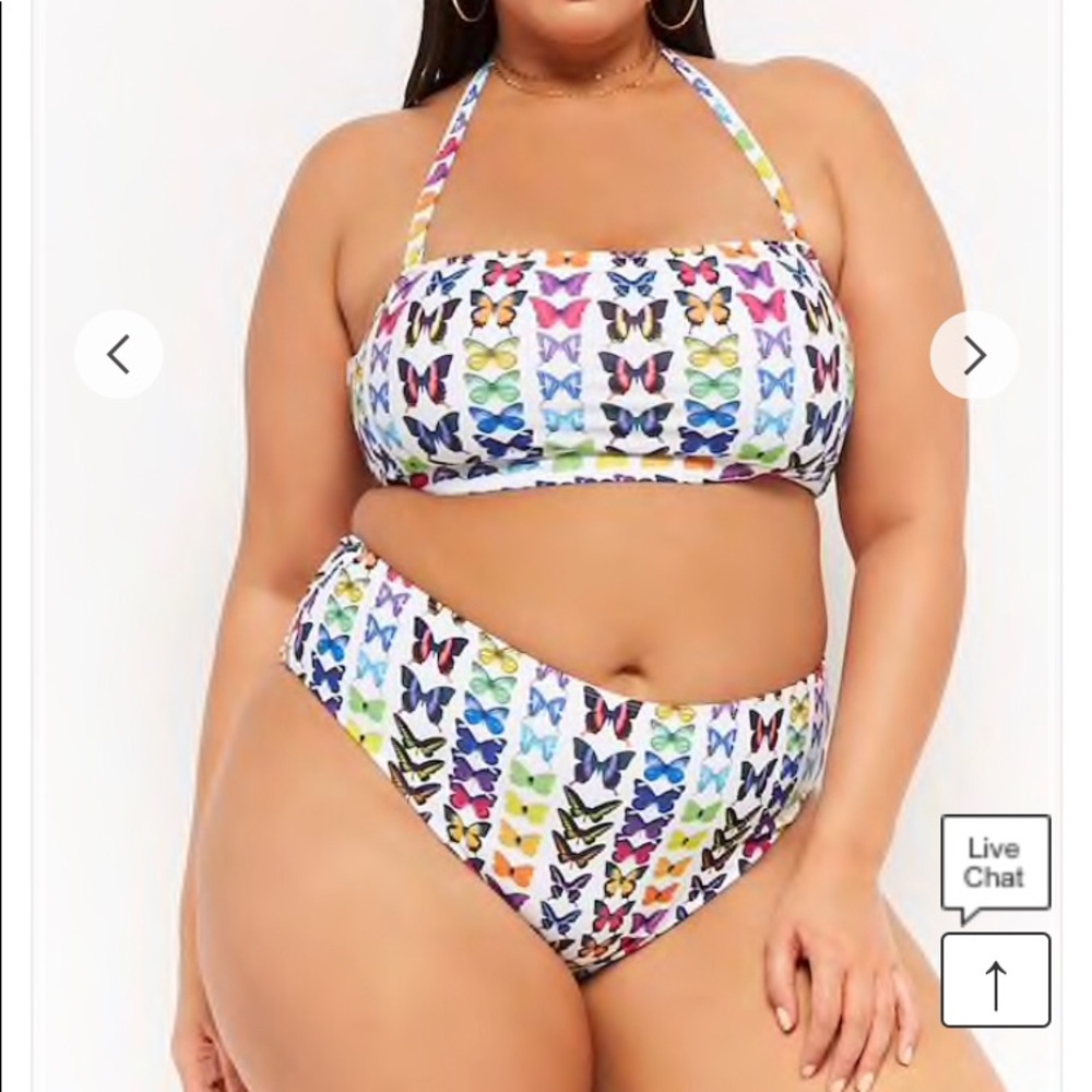 Forever 21 plus butterfly two piece bikini